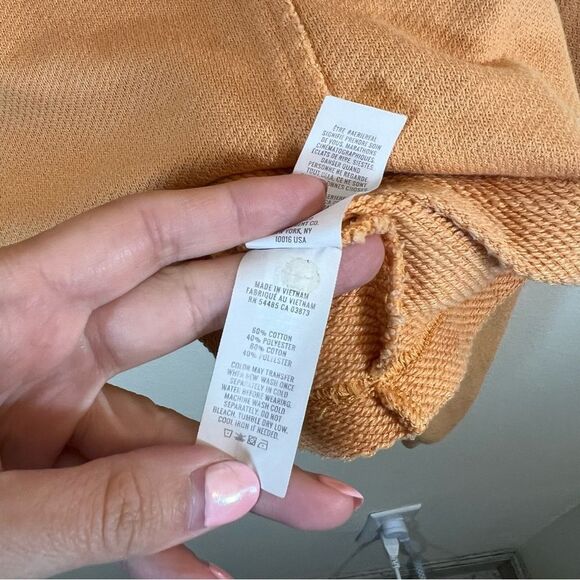 ✨ Aerie Orange Terry Crewneck Sweatshirt XS - Picture 7 of 10